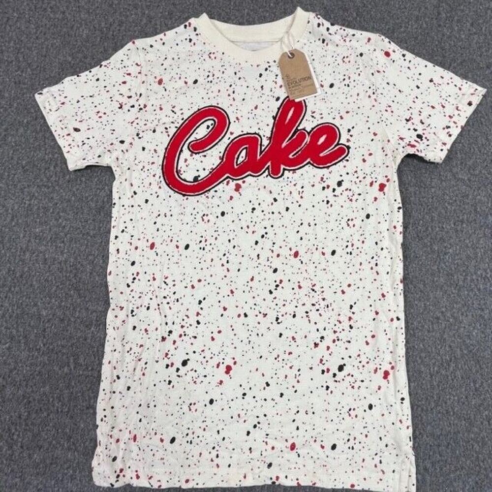Cake T-Shirt Girls Size Medium Evolution In Design Short Sleeve Beige - New